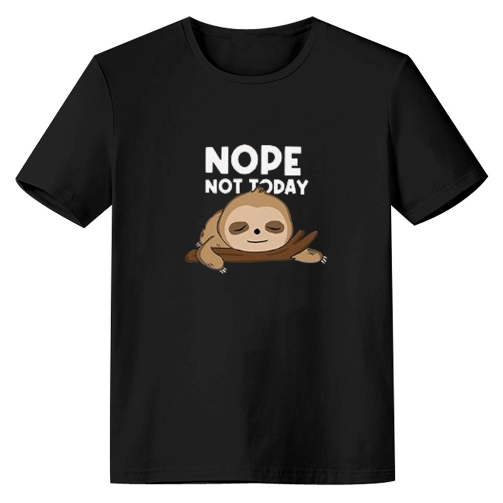 Adult Unisex Nope Not Today Sloth Wild Animals Black T-shirt Costume
