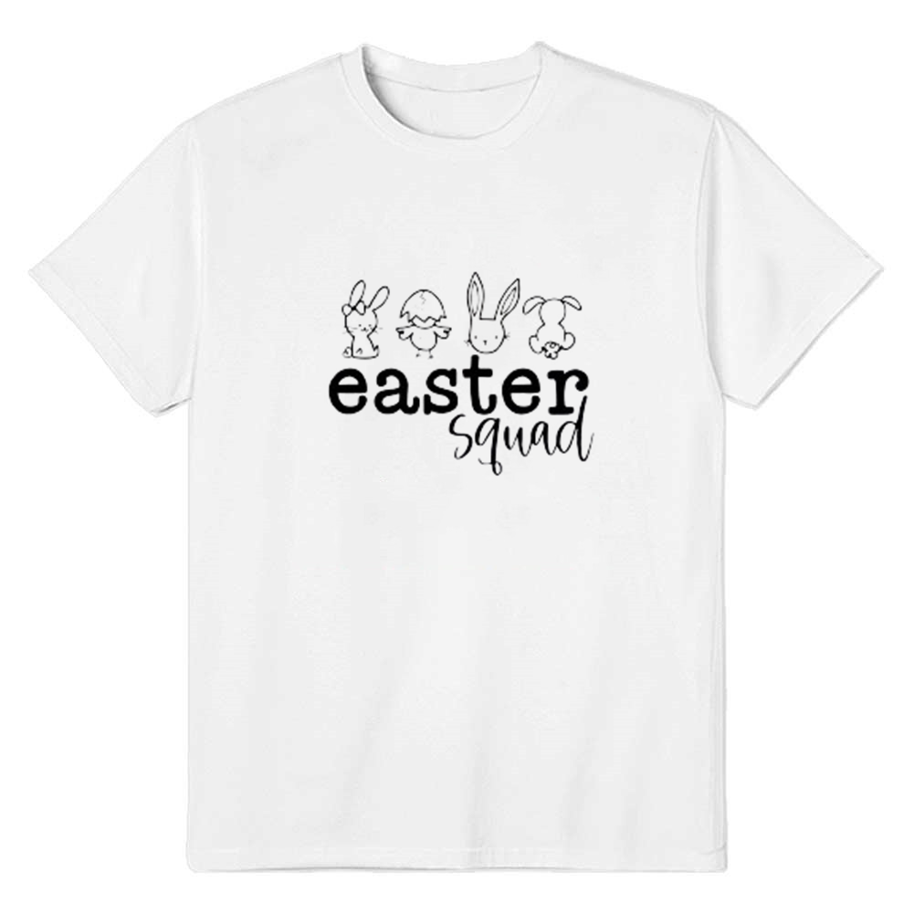 Adult Unisex Easter White Short Sleeve T-shirt Outfits Top Costume