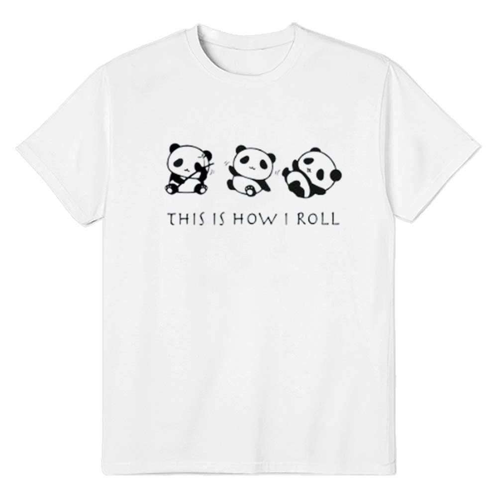 Adult Unisex Cute Panda Wild Animals Lover White T-shirt Costume