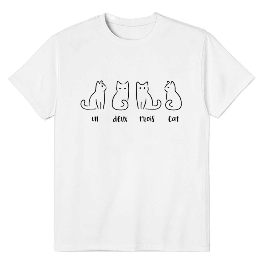 Adult Unisex Cat Shirt Pet Lover White T-shirt Costume