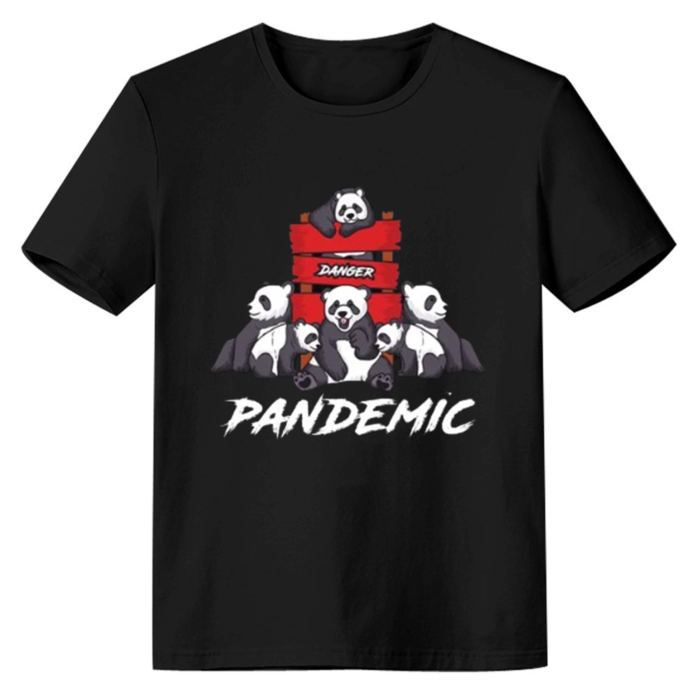 Adult Unisex Panda Bear Wild Animals Panda Lover Black T-shirt Costume