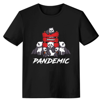 Adult Unisex Panda Bear Wild Animals Panda Lover Black T-shirt Costume