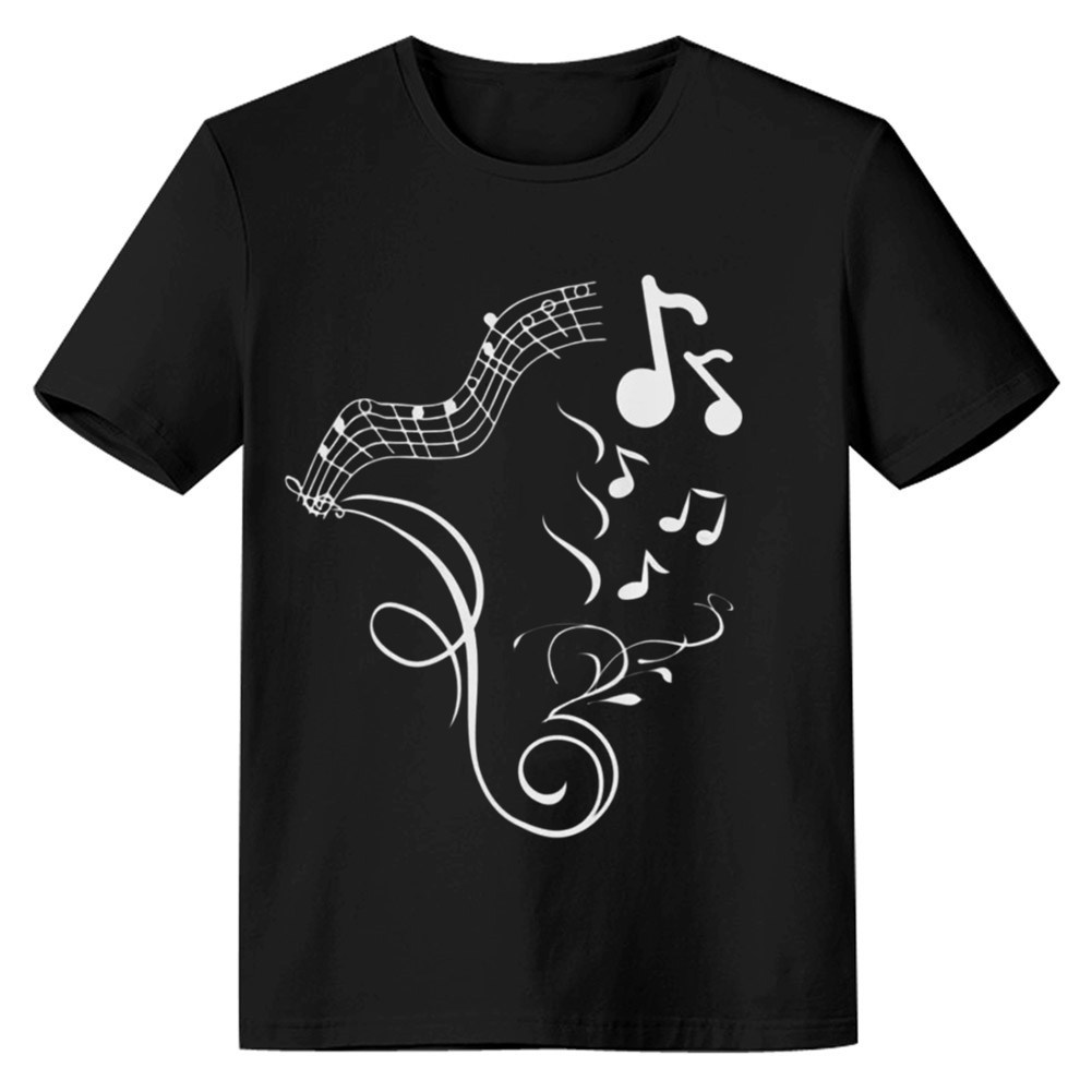 Adult Unisex Music Teacher Note Design Music Festival Black T-shirt Costume