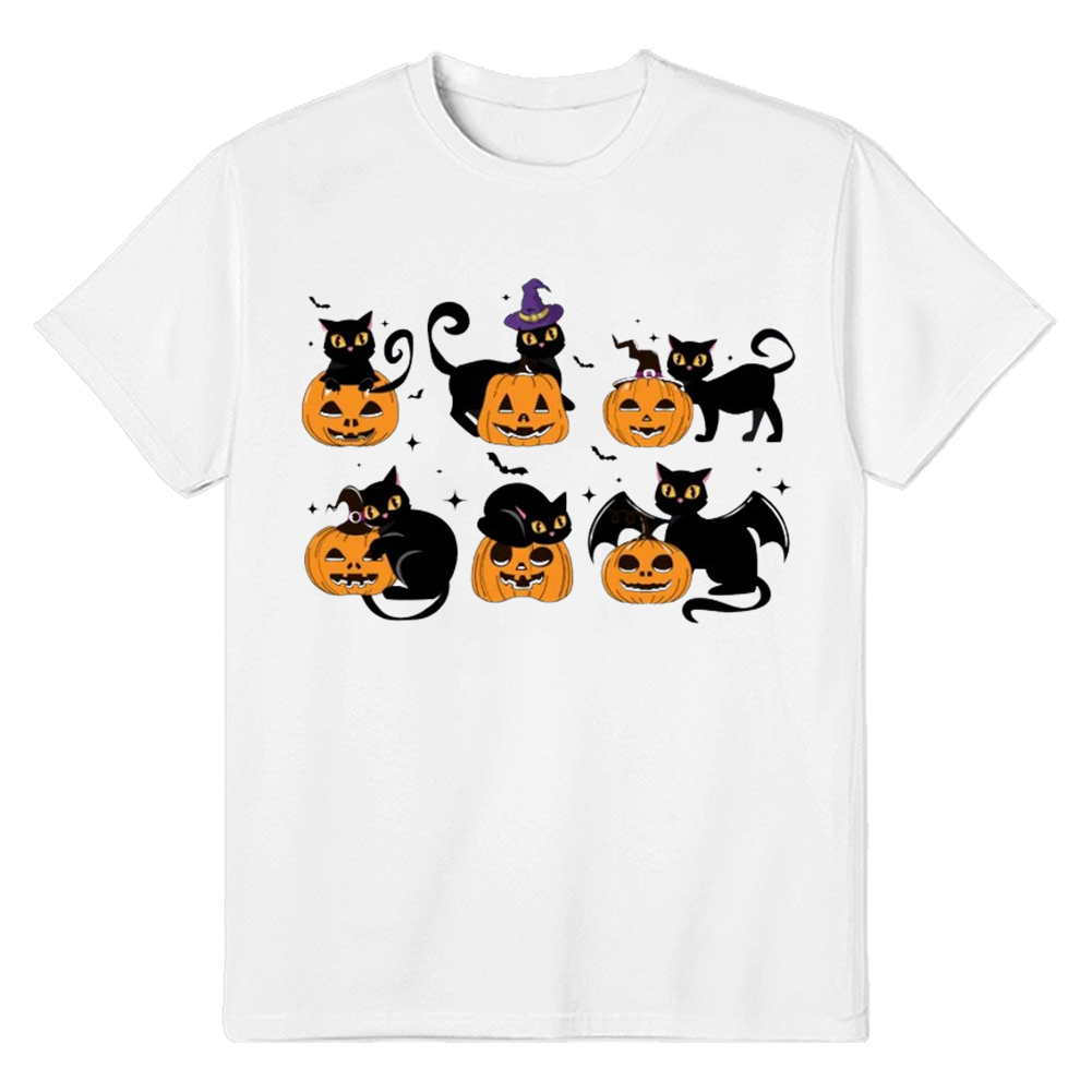 Adult Unisex Halloween Cat Ghost White T-shirt Costume