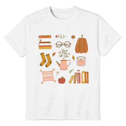 Adult Unisex Fall Essentials Halloween Pumpkin White T-shirt Costume