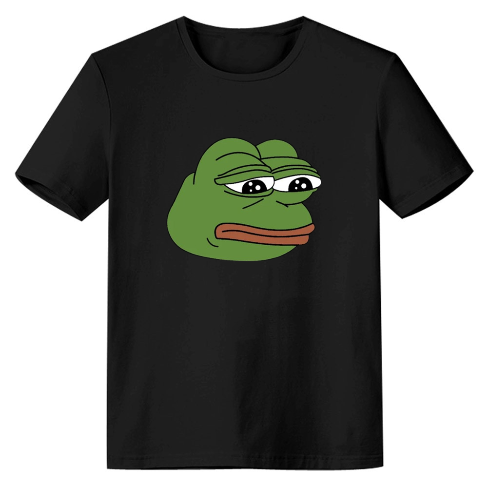 Adult Unisex The Frog Sad Internet Meme Tee Trending Black T-shirt Costume