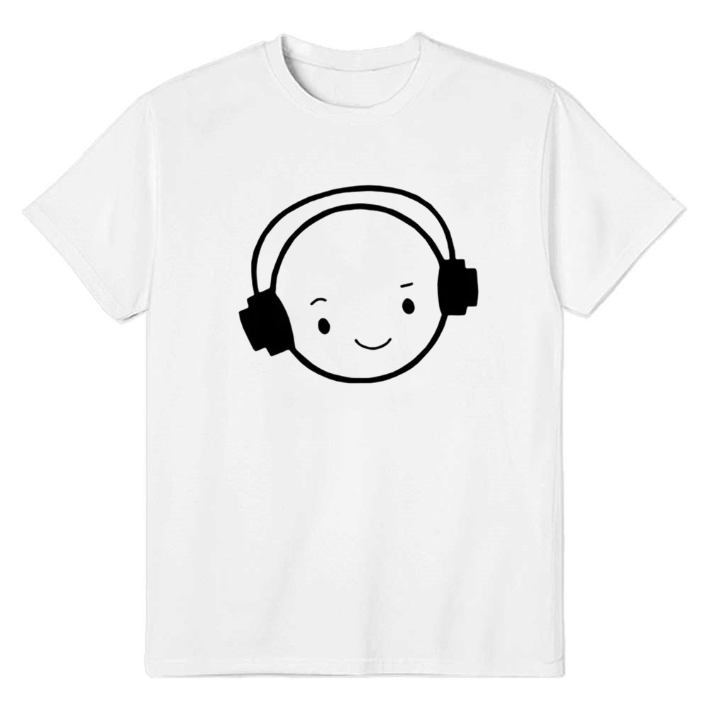 Adult Unisex Happy Face DJ Funny Music Festival White T-shirt Costume