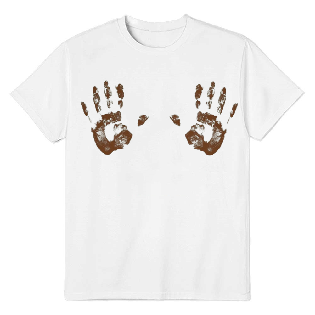 Adult Unisex Music Festival White Hand Print T-shirt Costume