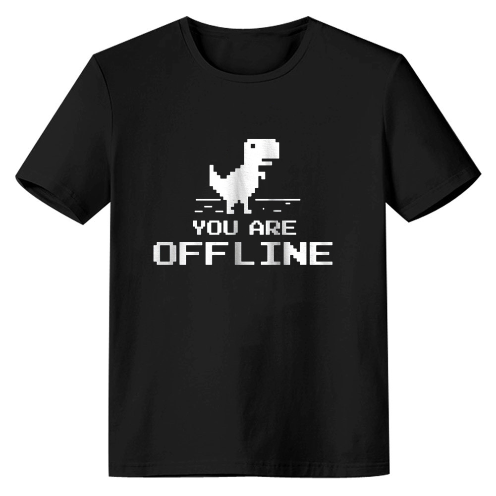Adult Unisex Your'e Offline Dinosaur Animals Lover Black T-shirt Costume