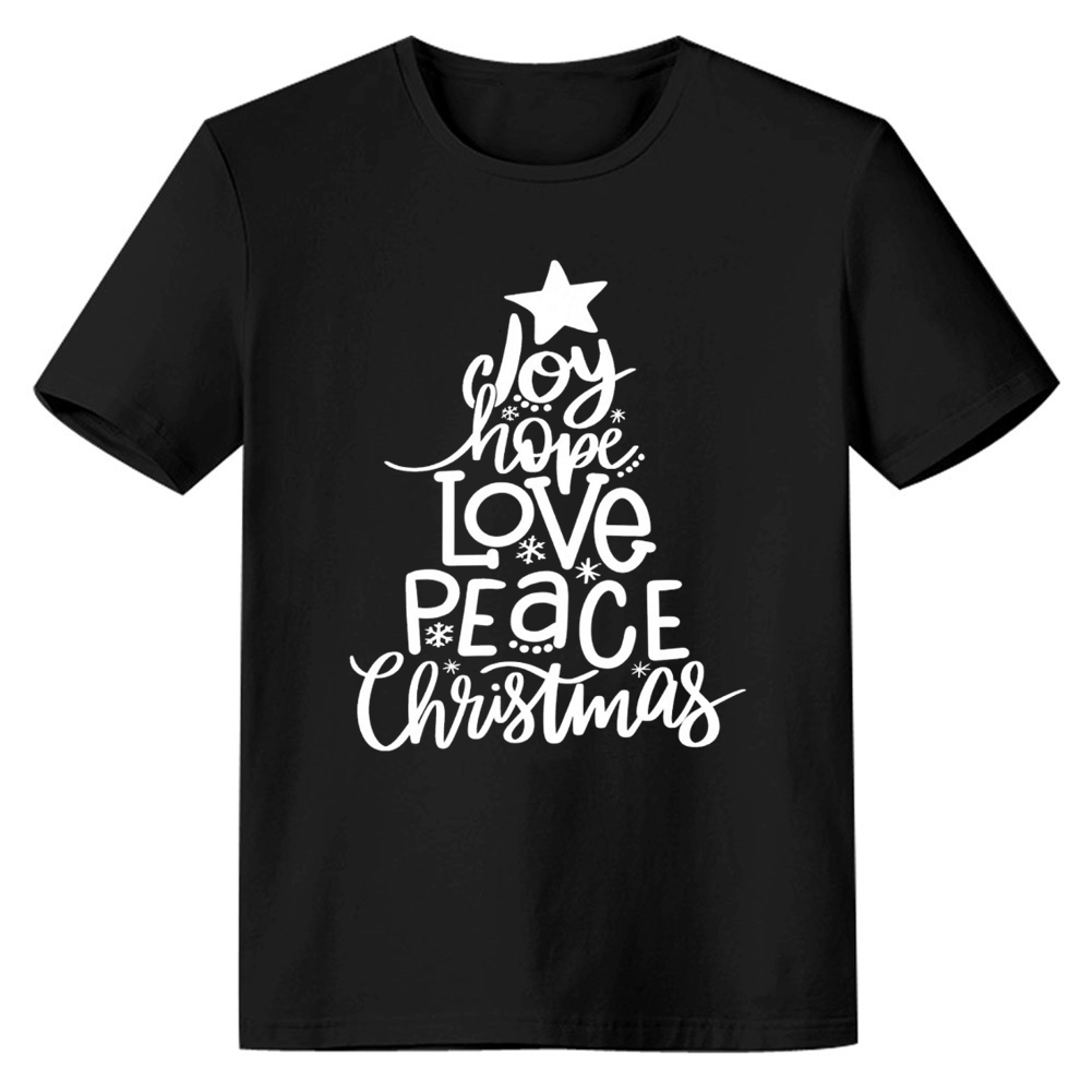Adult Unisex Xmas Christmas Festival Hope Love Black T-shirt Costume