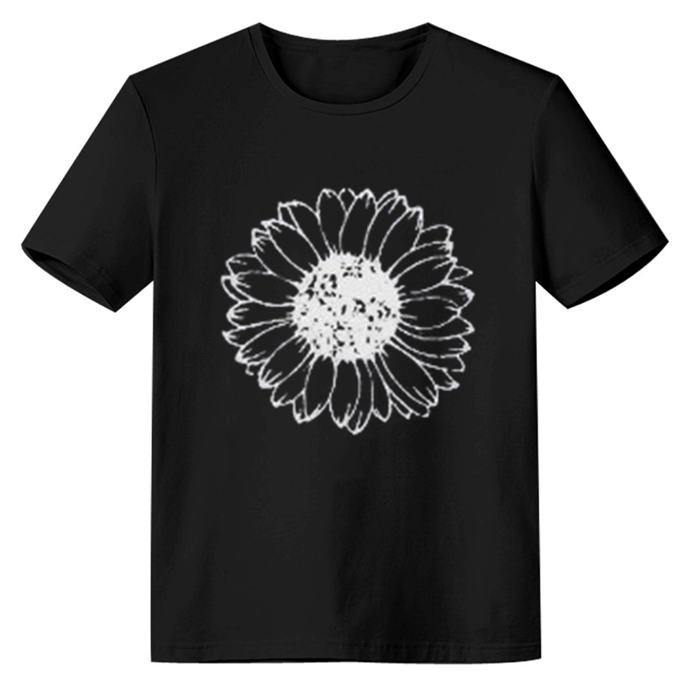 Adult Unisex Summer Sunflower Flower Nature Lover Black T-shirt Costume