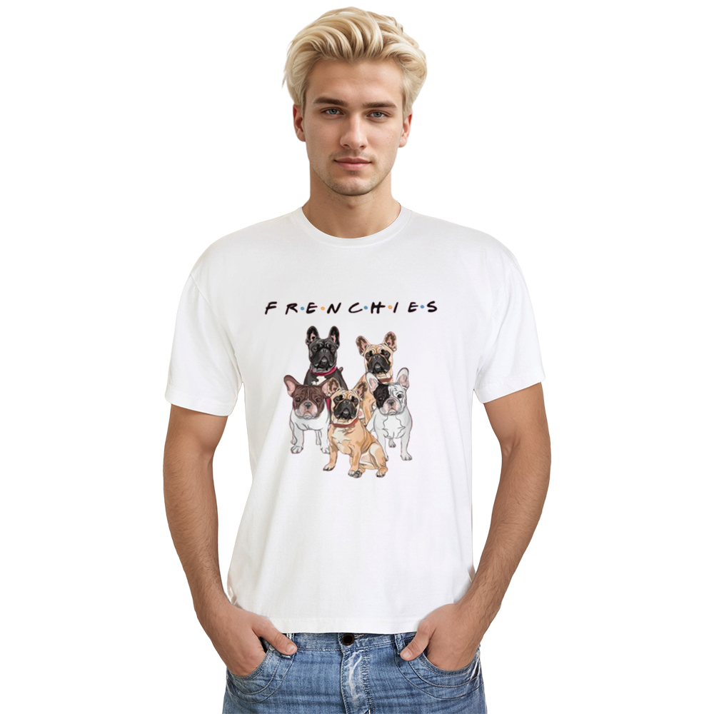 Adult Unisex Friends French Bulldog Frenchies Dog Pet Lover White T-shirt Costume