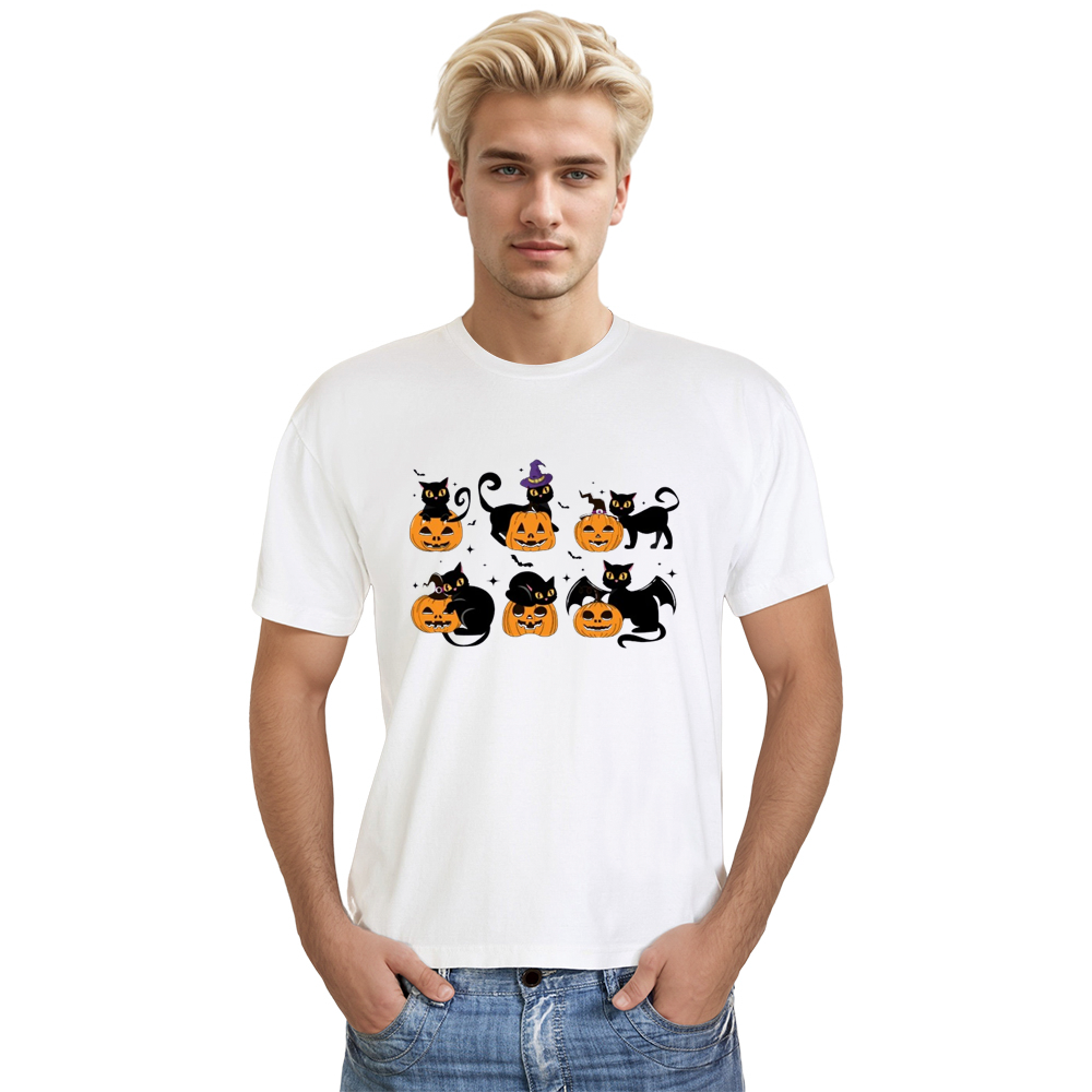 Adult Unisex Halloween Cat Ghost White T-shirt Costume