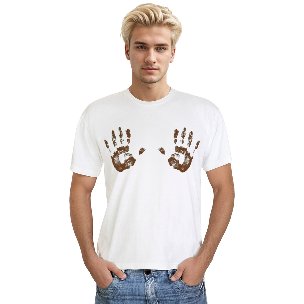Adult Unisex Music Festival White Hand Print T-shirt Costume