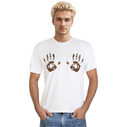 Adult Unisex Music Festival White Hand Print T-shirt Costume