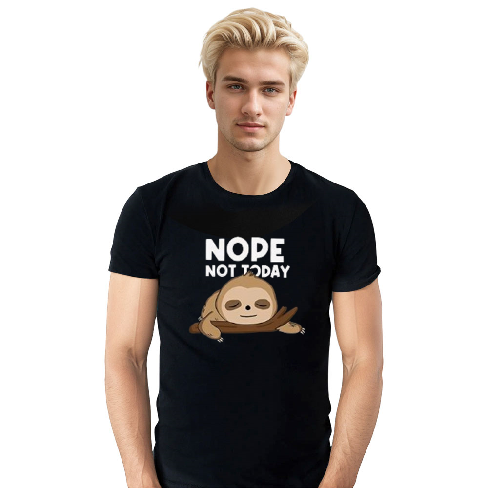 Adult Unisex Nope Not Today Sloth Wild Animals Black T-shirt Costume