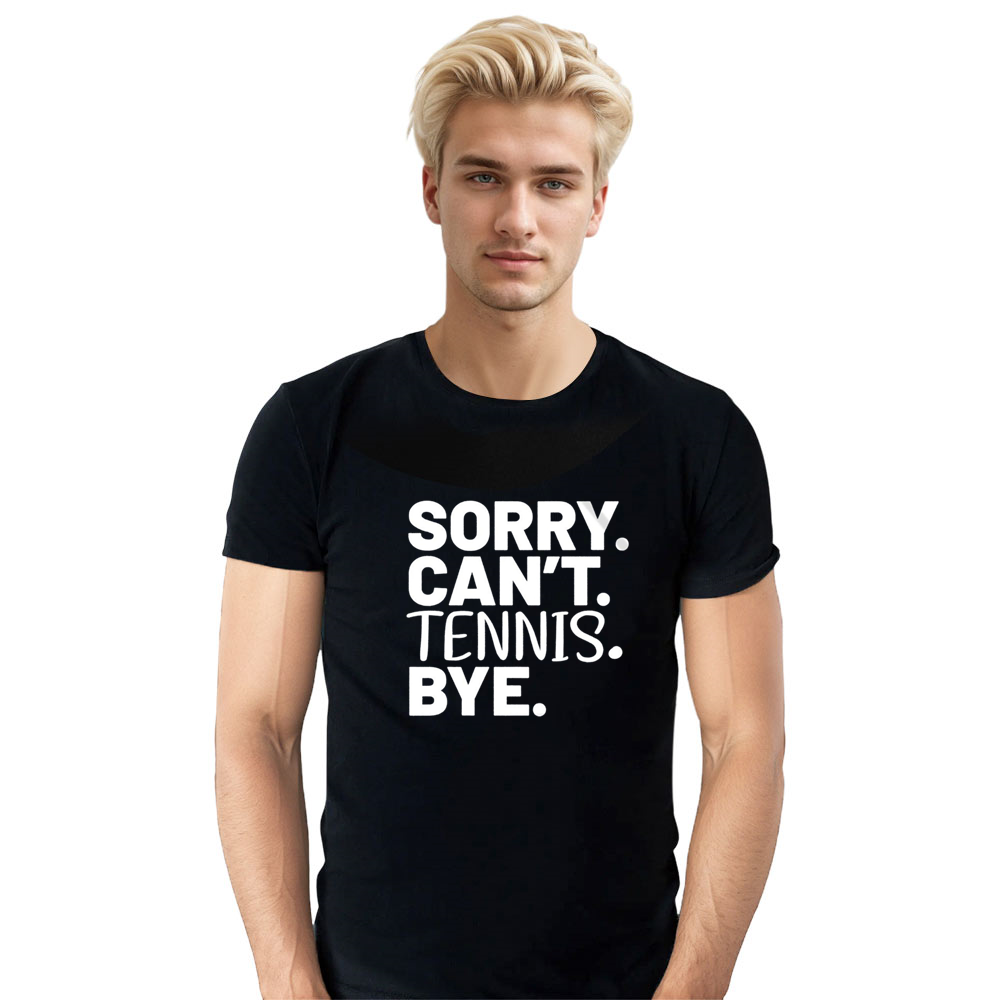 Adult Unisex Sorry Can't Tennis Bye Sport Lover Black T-shirt Costume