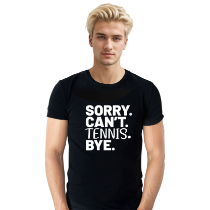 Adult Unisex Sorry Can't Tennis Bye Sport Lover Black T-shirt Costume