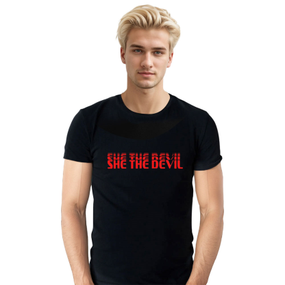 Adult Unisex She The Devil Halloween Black Demon T-shirt Costume