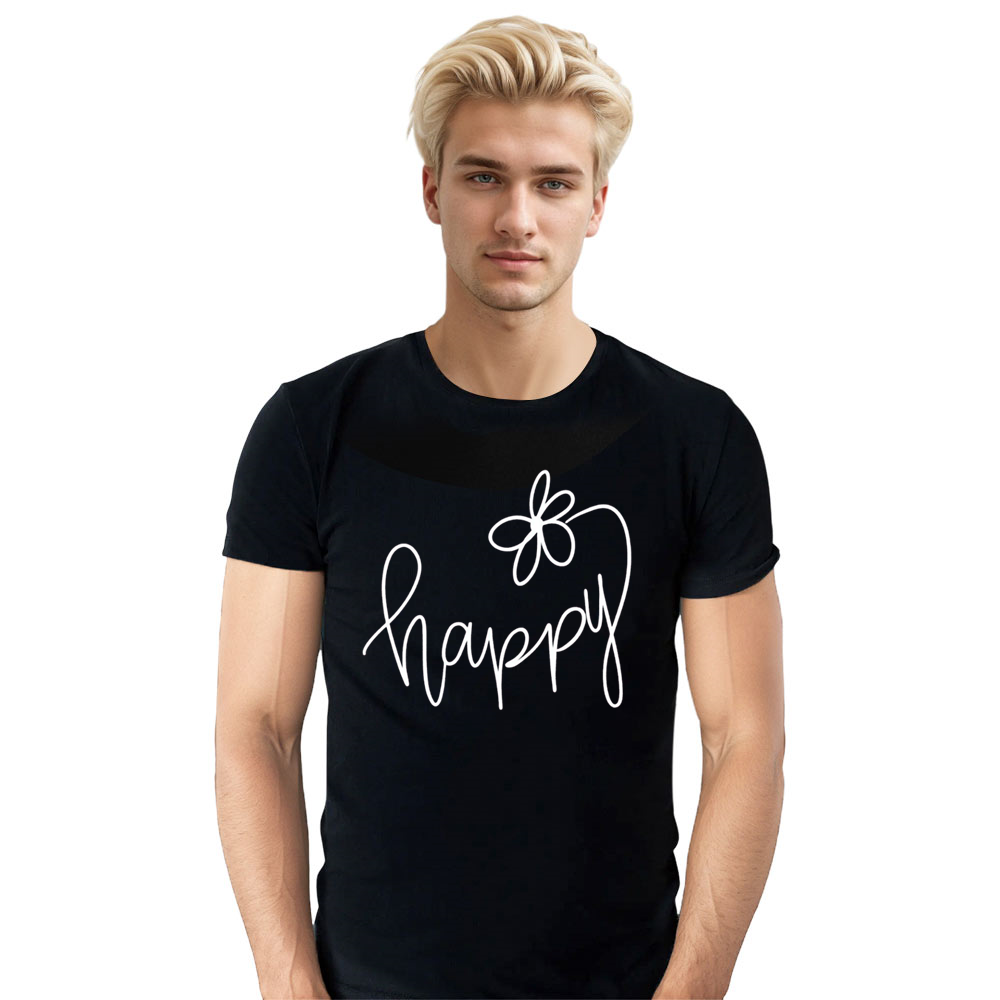 Adult Unisex Happy Mood Emotion Black T-shirt Costume