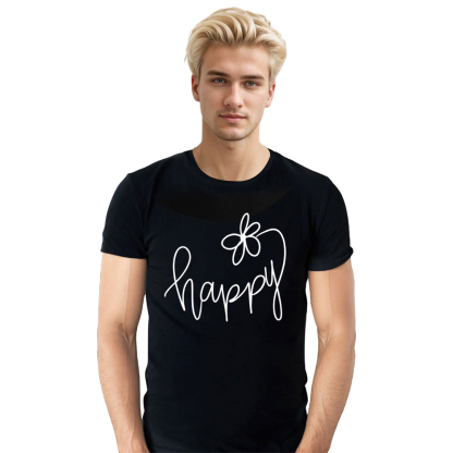 Adult Unisex Happy Mood Emotion Black T-shirt Costume