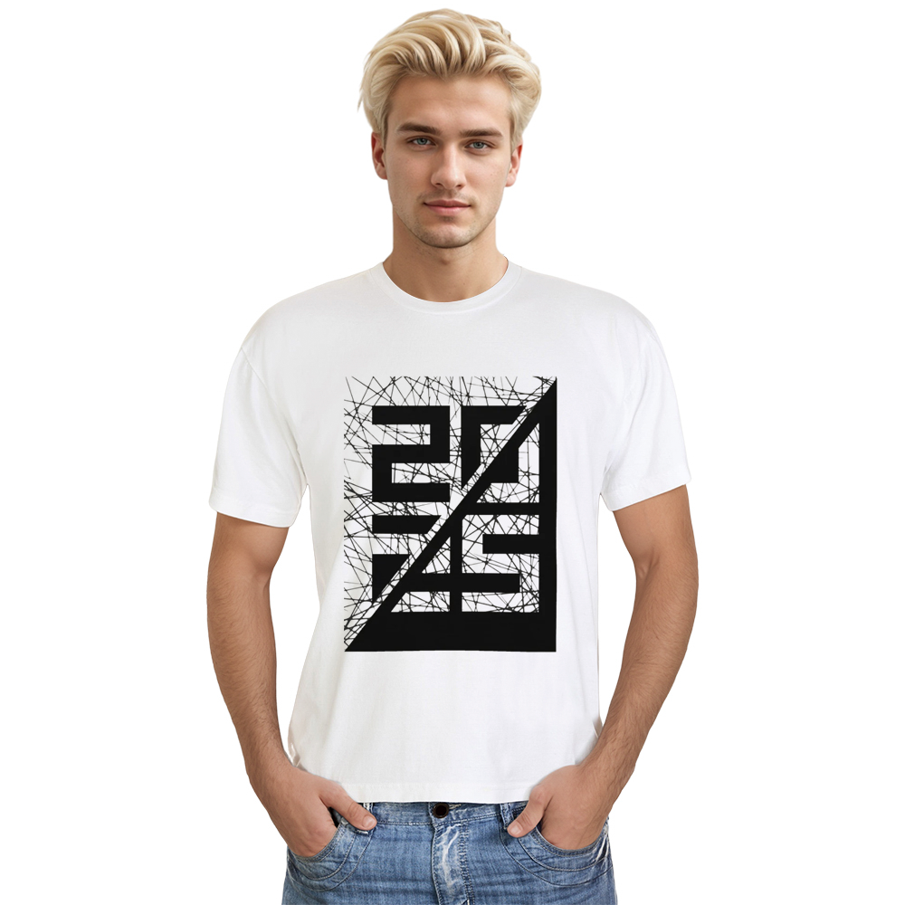 Adult Unisex 2025 New Year Graphic White Festival T-shirt
