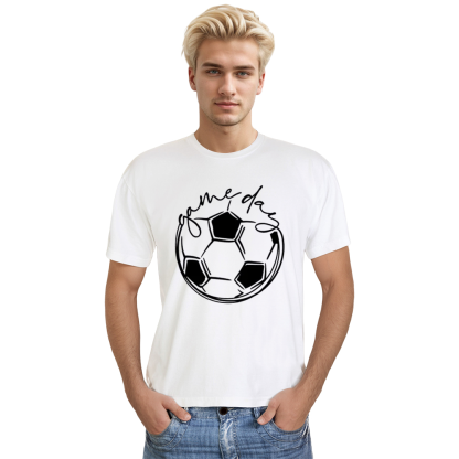 Adult Unisex Game Day Football Soccer Lover White T-shirt Costume