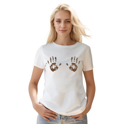 Adult Unisex Music Festival White Hand Print T-shirt Costume