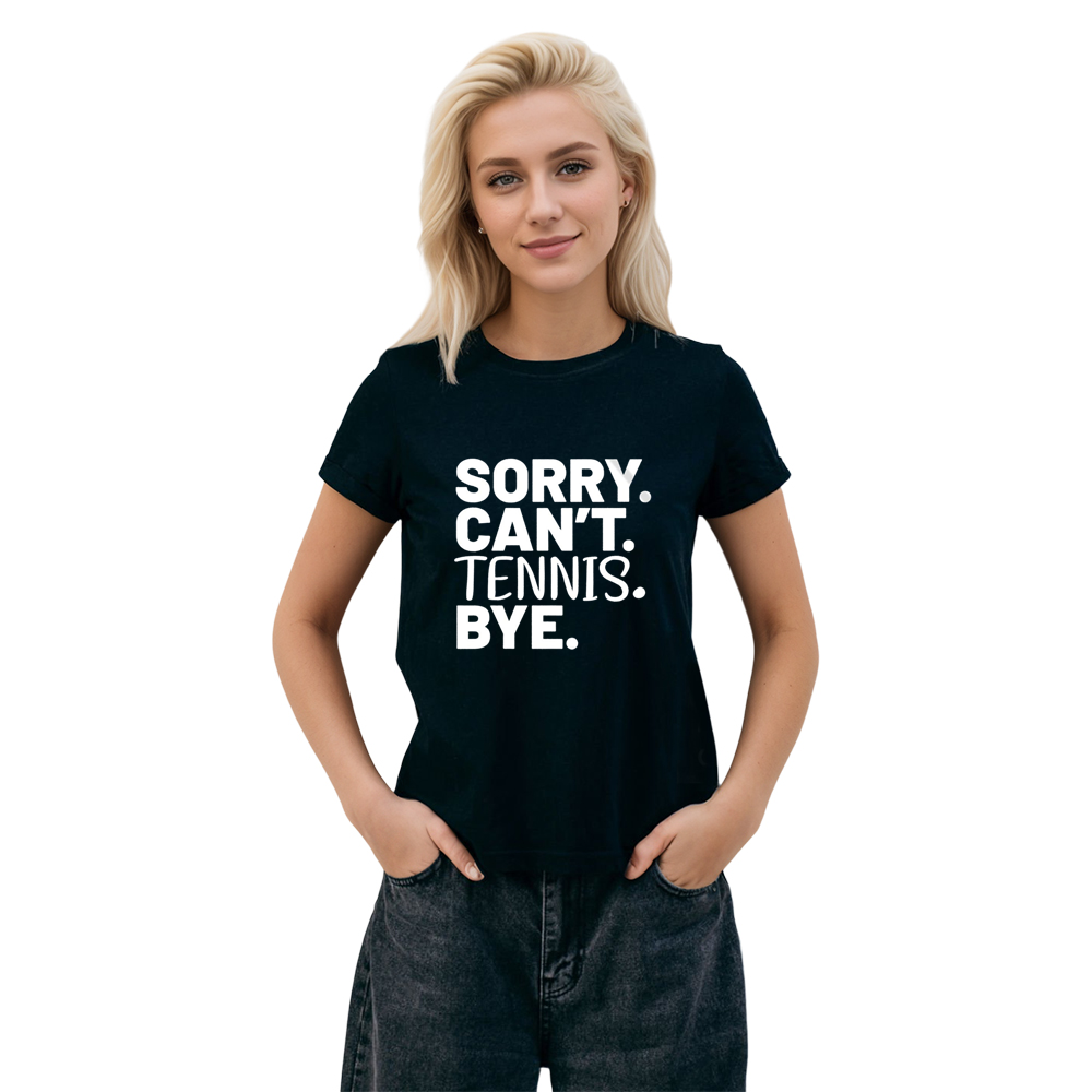 Adult Unisex Sorry Can't Tennis Bye Sport Lover Black T-shirt Costume