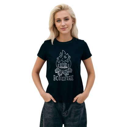 Adult Unisex Outdoor Adventure Camping Bonfire Night Black T-shirt Costume