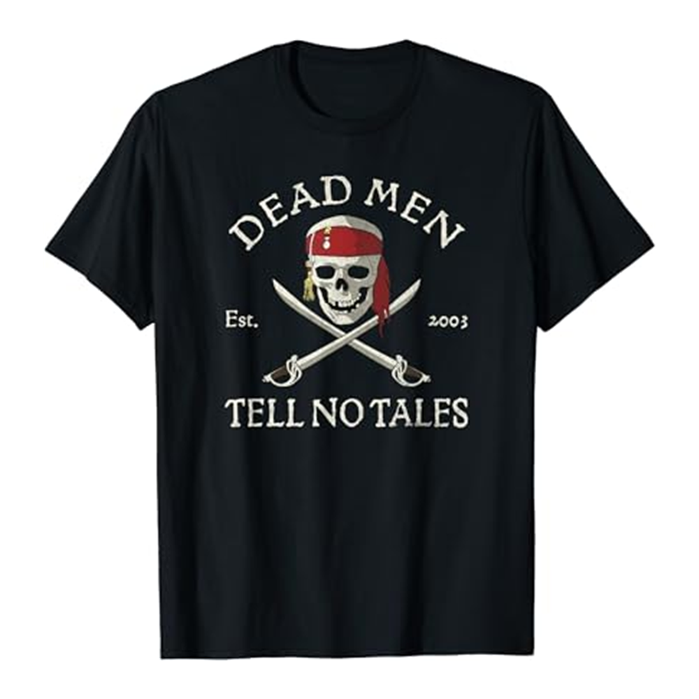 Adult Caribbean Dead Men Pirate Black T-shirt Costume