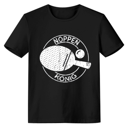Adult Unisex Noppen König Ping Pong Sport Lover Black T-shirt Costume