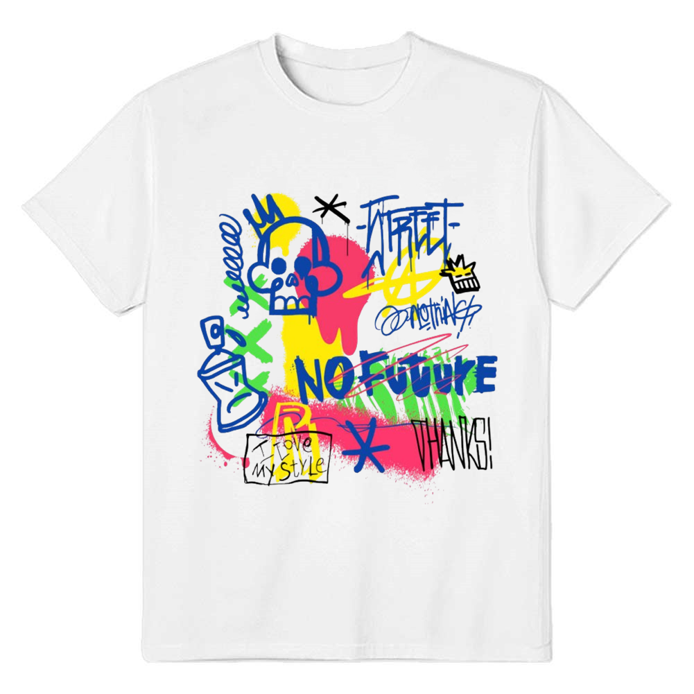 Adult Unisex Music Note Design Colorful Music Lover White T-shirt