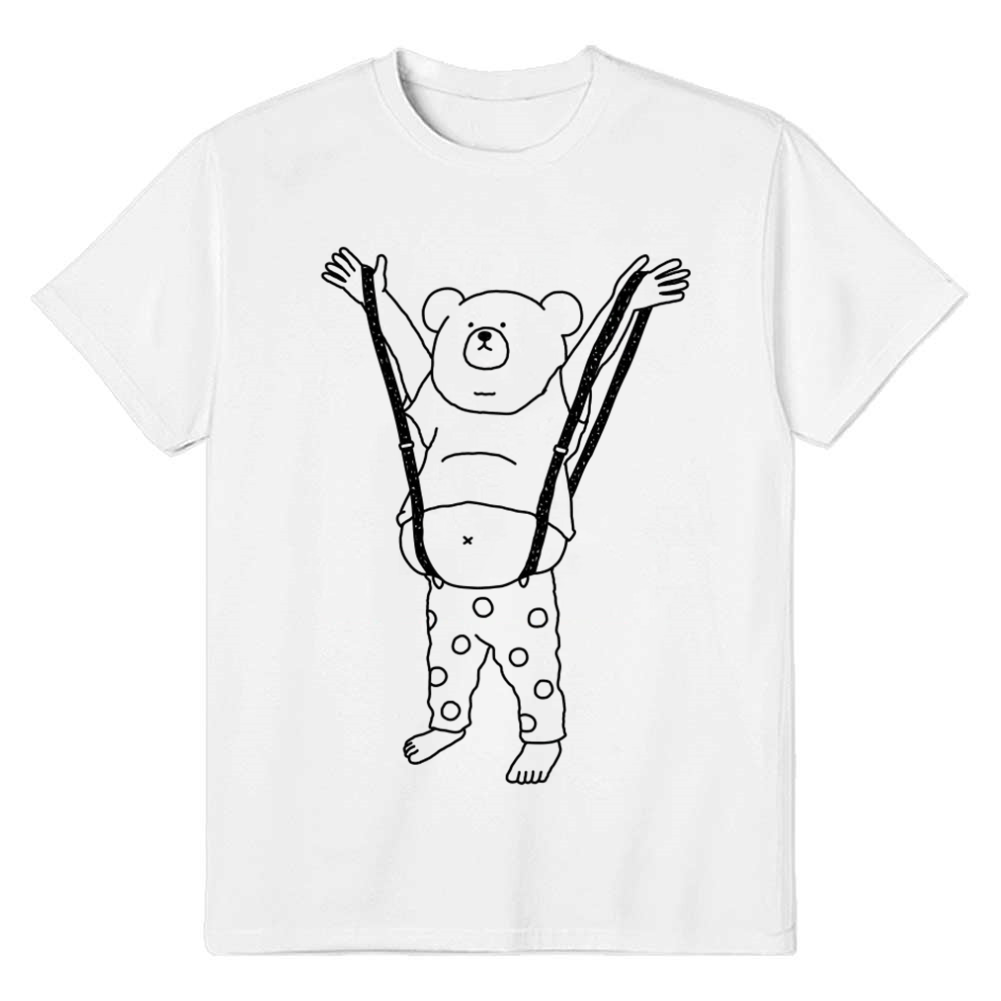 Adult Unisex Super Bear Animals Lover White T-shirt