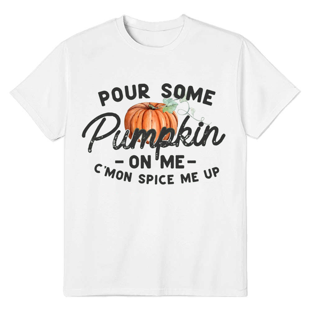 Adult Unisex Halloween Pumpkin On Me White T-shirt Costume