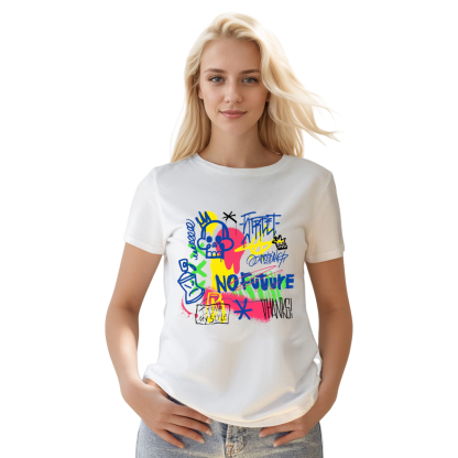 Adult Unisex Music Note Design Colorful Music Lover White T-shirt