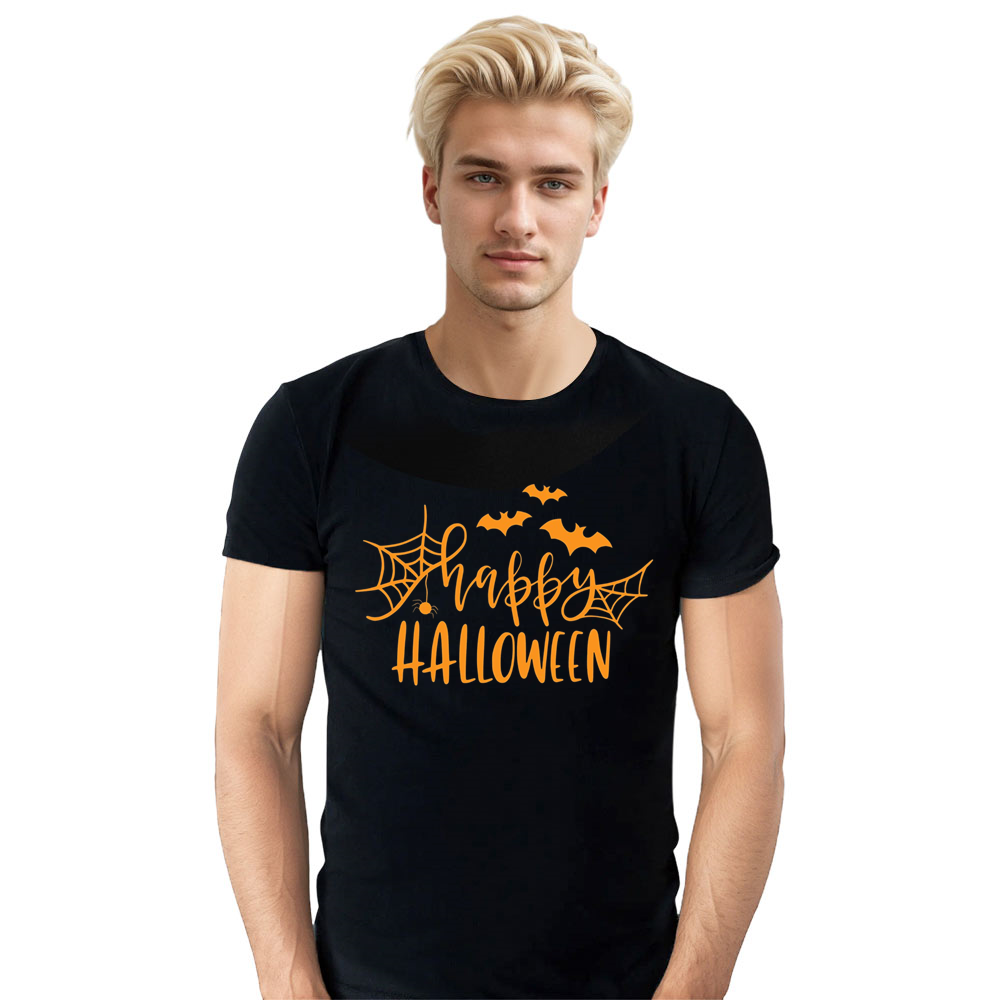 Adult Unisex Happy Halloween Black Letter T-shirt Costume