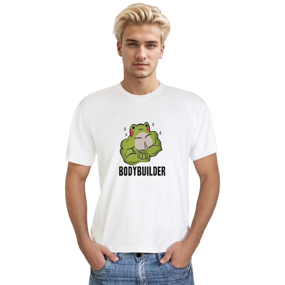 Adult Unisex Funny Gym Frog Animals Lover White T-shirt Costume