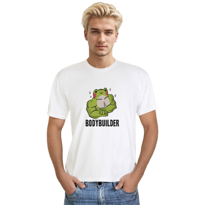 Adult Unisex Funny Gym Frog Animals Lover White T-shirt Costume