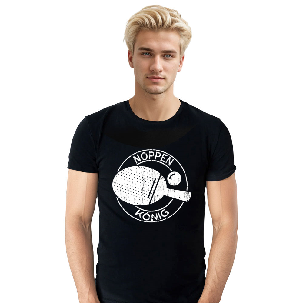 Adult Unisex Noppen König Ping Pong Sport Lover Black T-shirt Costume