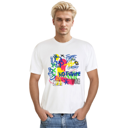 Adult Unisex Music Note Design Colorful Music Lover White T-shirt
