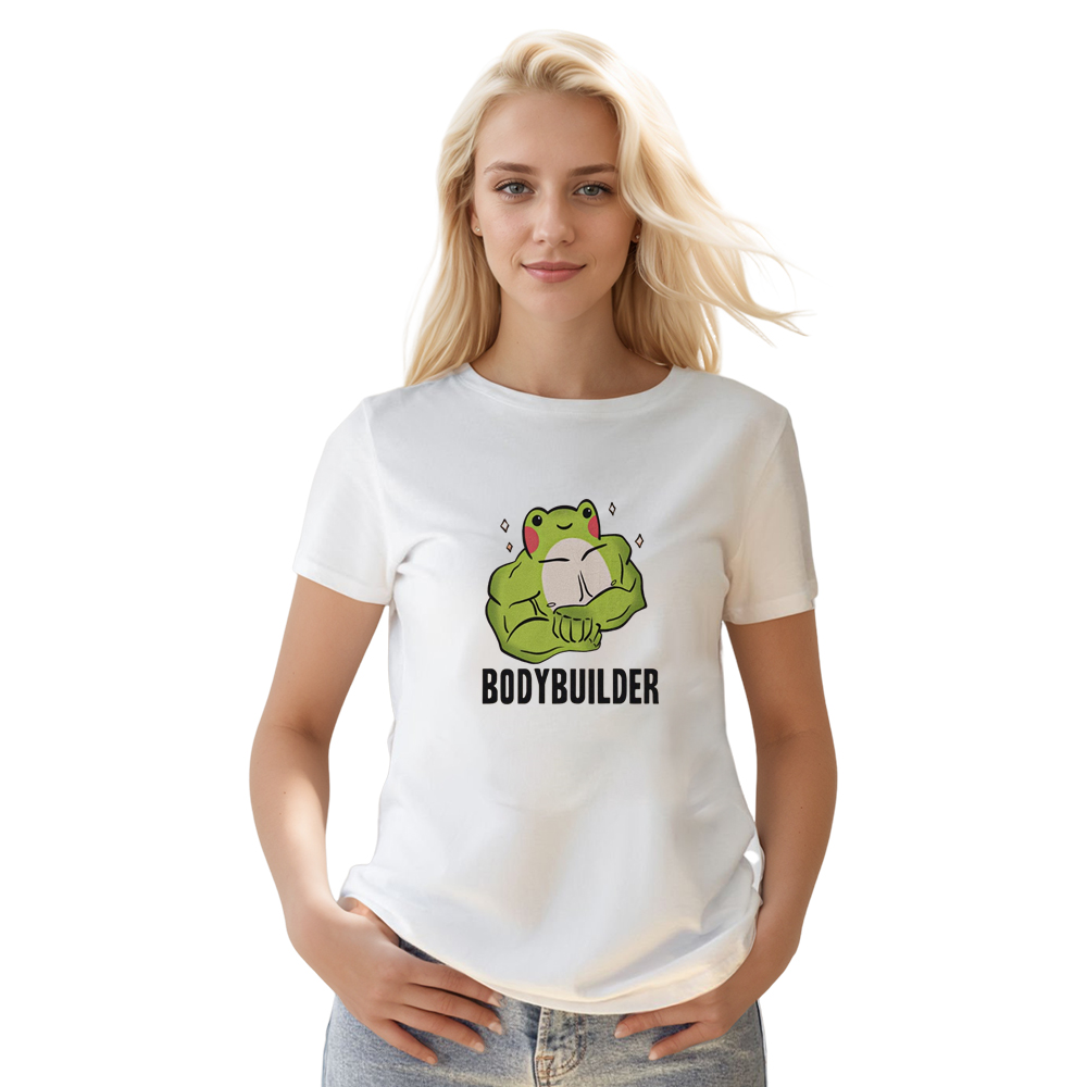Adult Unisex Funny Gym Frog Animals Lover White T-shirt Costume