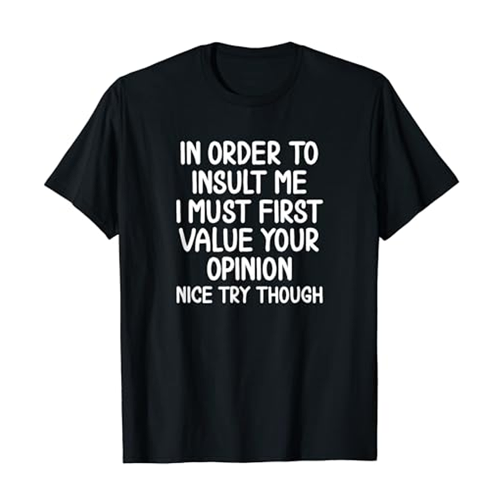 Adult Unisex Nice Try Black Short Sleeve T-shirt Outfits Top Costume