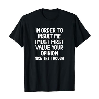 Adult Unisex Nice Try Black Short Sleeve T-shirt Outfits Top Costume