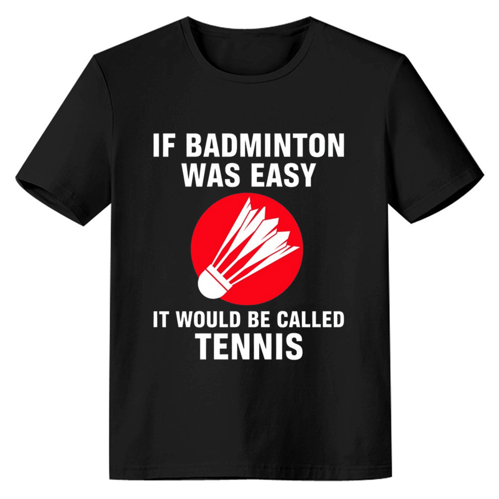 Adult Unisex Funny Badminton Black Sport T-shirt Costume