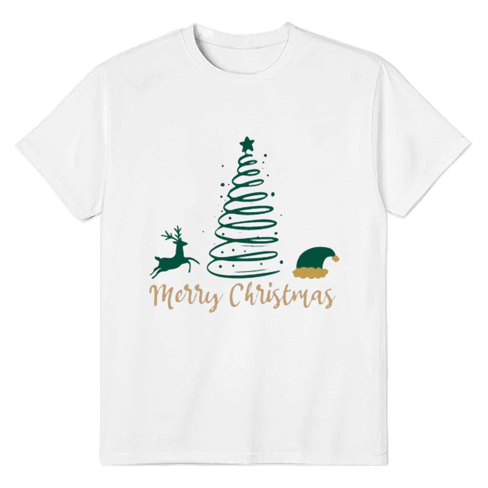 Adult Unisex Festival Christmas Xmas New Year White T-shirt Costume