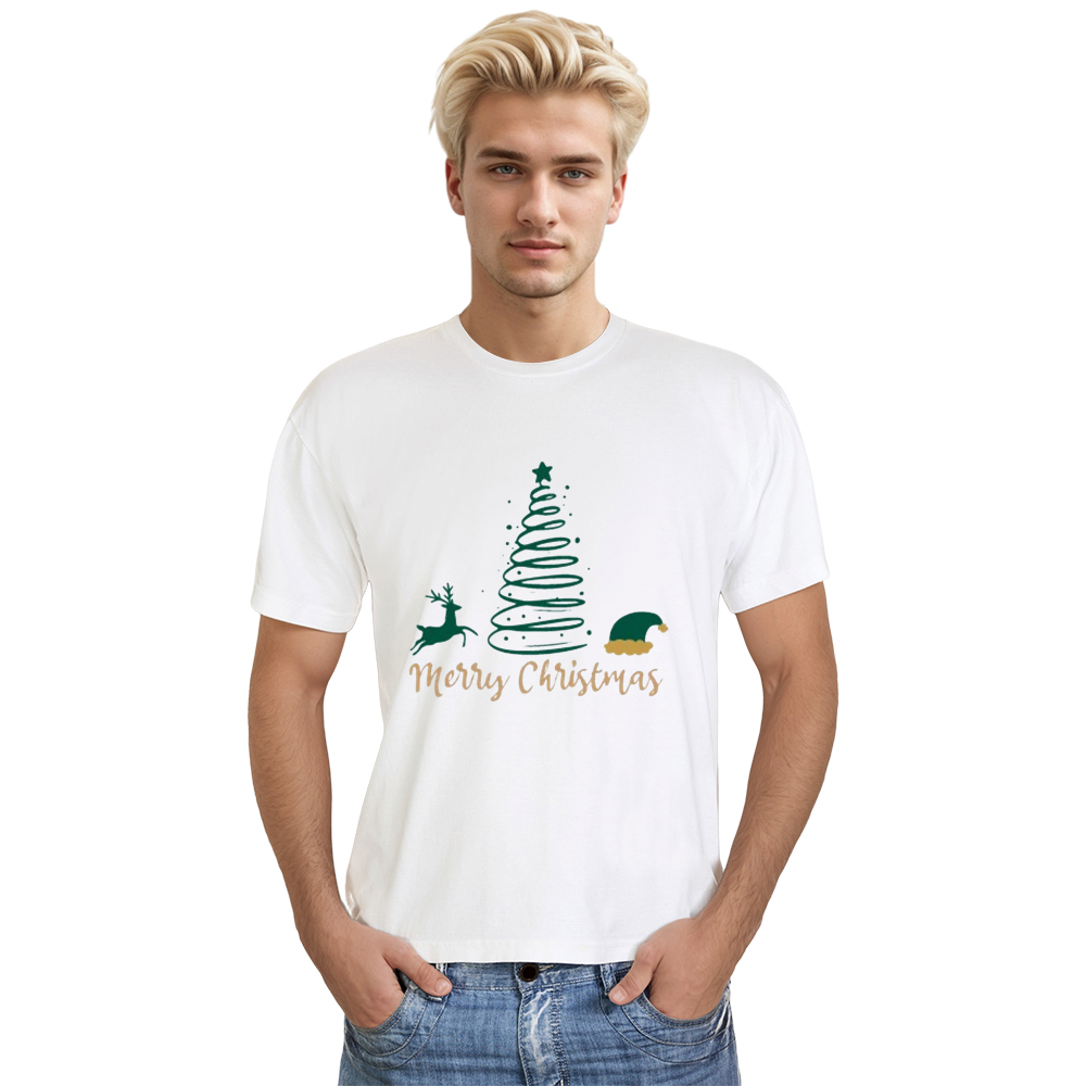 Adult Unisex Festival Christmas Xmas New Year White T-shirt Costume