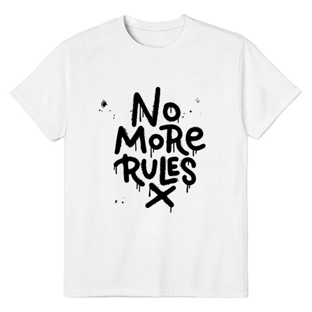 Adult Unisex No More Rules Music Lover White T-shirt