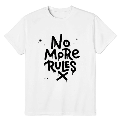 Adult Unisex No More Rules Music Lover White T-shirt