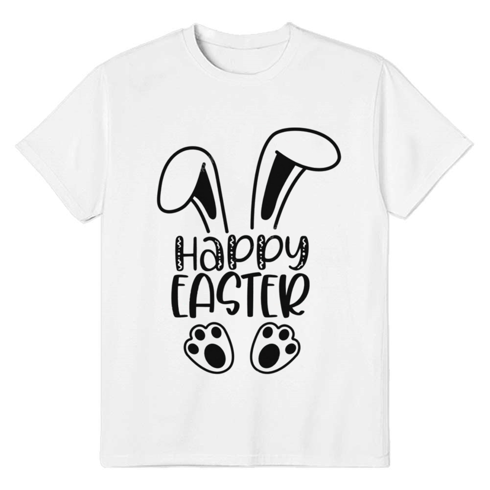 Happy Easter Bunny White Adult Unisex T-shirt